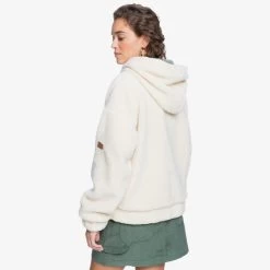 Roxy Boarder Line Hooded Fleece 7 Roxy Boarder Line Hooded Fleece -Slope Chic Roxy Essentials erjpf03088 roxy w teh0 bck1
